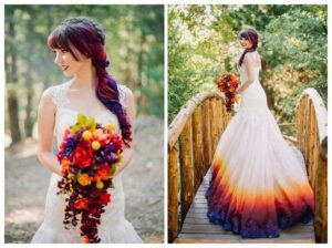 Air Brushed Ombre Wedding Dresses