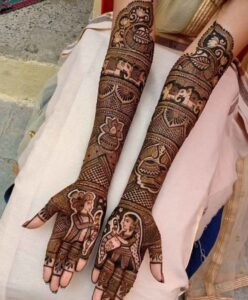 Caricature Bridal Mehndi Design