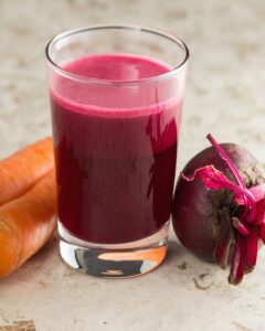 Carrot and beet juice