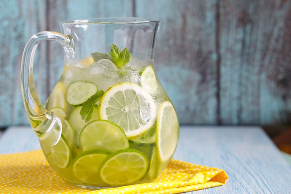 Cucumber and lemon water