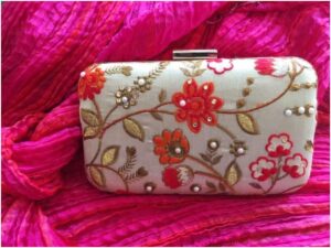 Floral Embroidered Bridal Clutch Designs