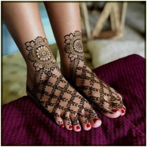 Jaali Bridal Leg Mehndi Design