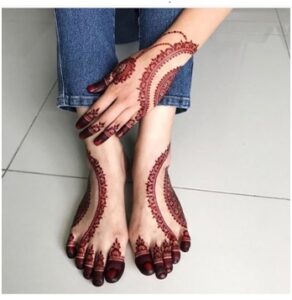 Jewel Leg Mehndi Design