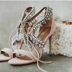 Stone Embedded Nude Wedding Shoes