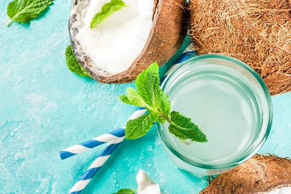 Coconut water with mint