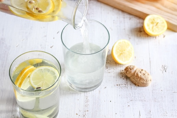 Lemon and ginger detox water